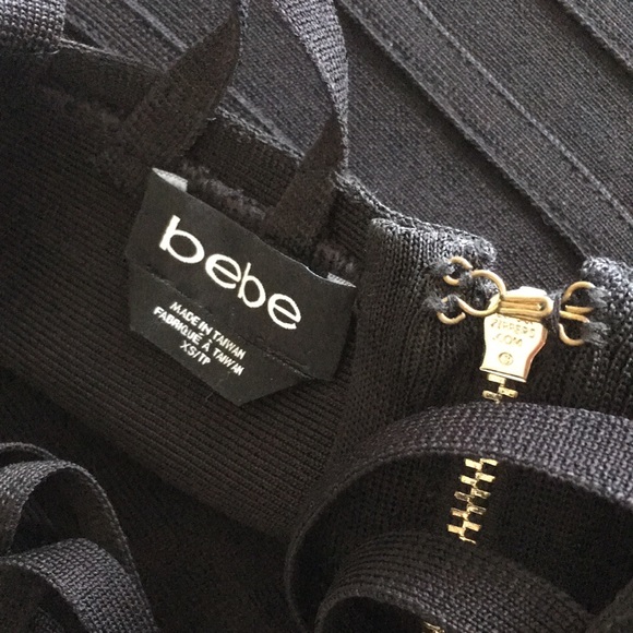 BEBE Bodycon Strappy Bandage Dress Black XS - Picture 7 of 8